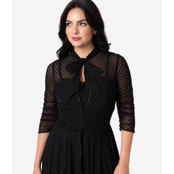 *SOLD* I Love Lucy Black Swiss Dot Starlet Duster - Picture 8 of 12